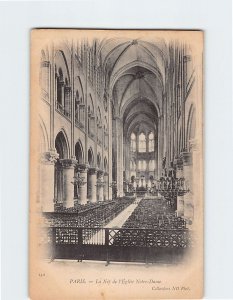 Postcard La Nef de l Église Notre Dame Paris France