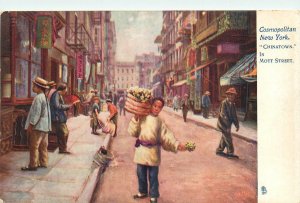 C1905 New York Cosmopolitan Chinatown Mott Street #1068 Postcard 26-324
