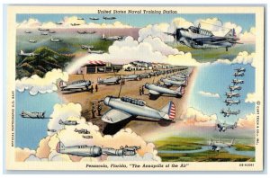 c1940's United States Naval Training Station WW II Pensacola Florida FL Postcard