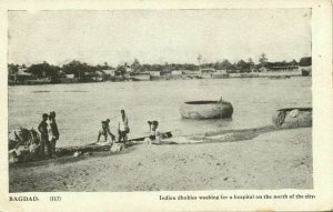 iraq, BAGHDAD BAGDAD, Indian Dhobies Washing in the River (1930s) Postcard