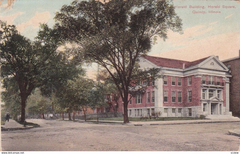 QUINCY, Illinois, PU-1909; Herald Building, Herald Square