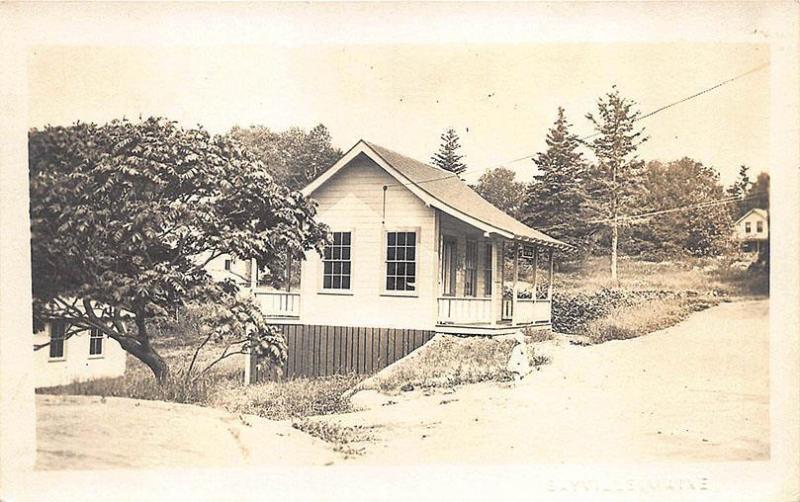 Bayville ME Post Office Dirt Street View RPPC Postcard