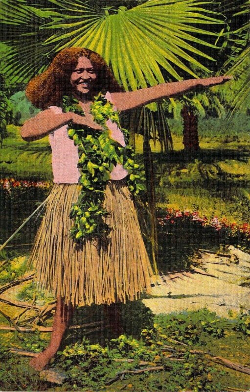 Hula Hula Dancer Honolulu, Territory of Hawaii,Island Curio,Old Post Card