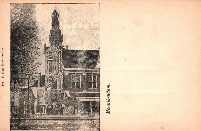 Vintage Postcard Historical Building In Monnickendam Netherlands