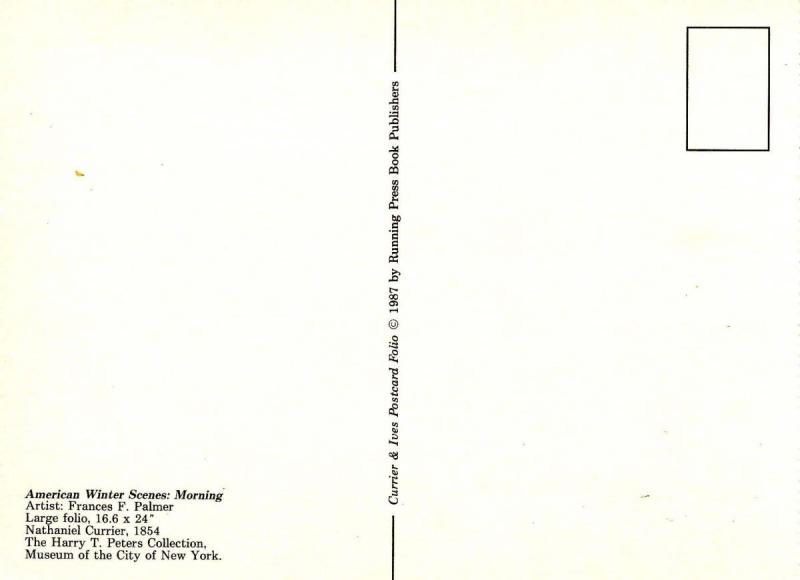 Nathaniel Currier (Repro) -  American Winter Scenes - Artist Signed: Frances ...