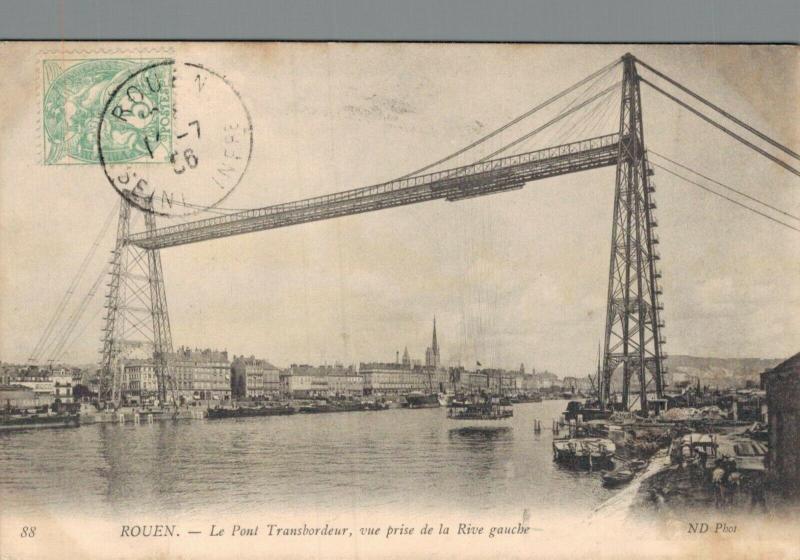 France Rouen Le Pont Transbordeur vue prise de la Rive Gauche 02.26