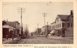 Garfield New Jersey Passaic Avenue, West, Photo Print Vintage Postcard U10179