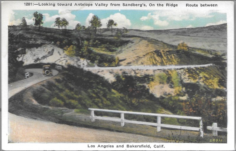 Looking towards antelope valley from sandberg's ridge route between los angeles