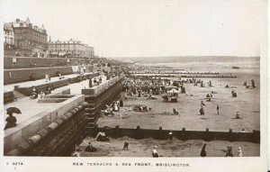 Yorkshire Postcard - New Terraces & Sea Front - Bridlington - RP - Ref 7474A