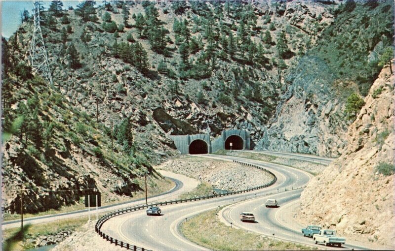 Twin Tunnels Idaho Springs CO Colorado Old Cars Postcard UNP VTG Unused Vintage 