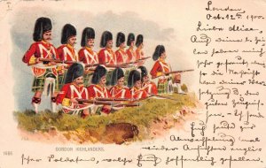 GORDON HIGHLANDERS SCOTLAND UK SOLDIERS UK MILITARY POSTCARD 1900