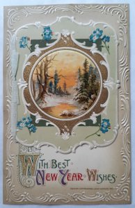 Postcard New Year Wishes - 1911 John Winsch fold out