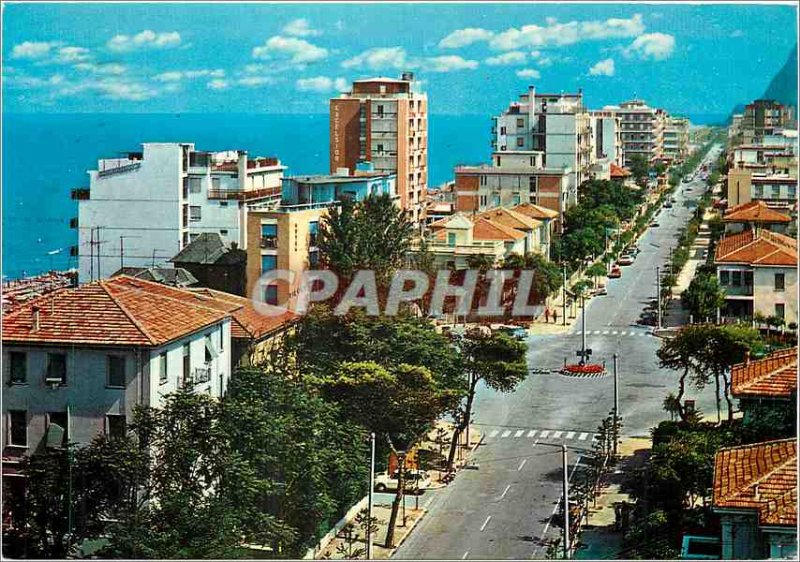 Postcard Modern Pesaro Allee Trieste