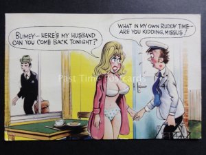 Bamforth Comic Postcard Milkman Theme BLIMEY HERE'S MY HUSBAND CAN YOU COME BACK