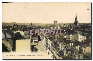 Old Postcard Dijon General view taken from The Church St Michel