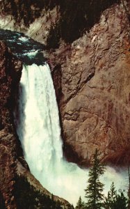 Vintage Postcard 1962 Lower Falls  Waterfalls Yellowstone National Park Wyoming