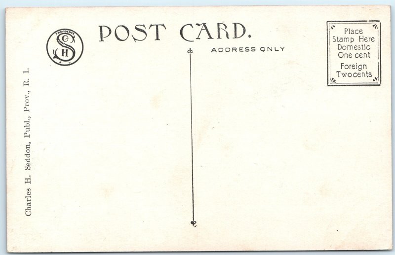 c1910s Providence, RI Tockwotton Park Scene PC Gazebo Boy Man Rhode Island A323