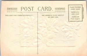 Vintage John Winsch  Dresden Silver Gilt, Beautiful Daisies Easter Postcard