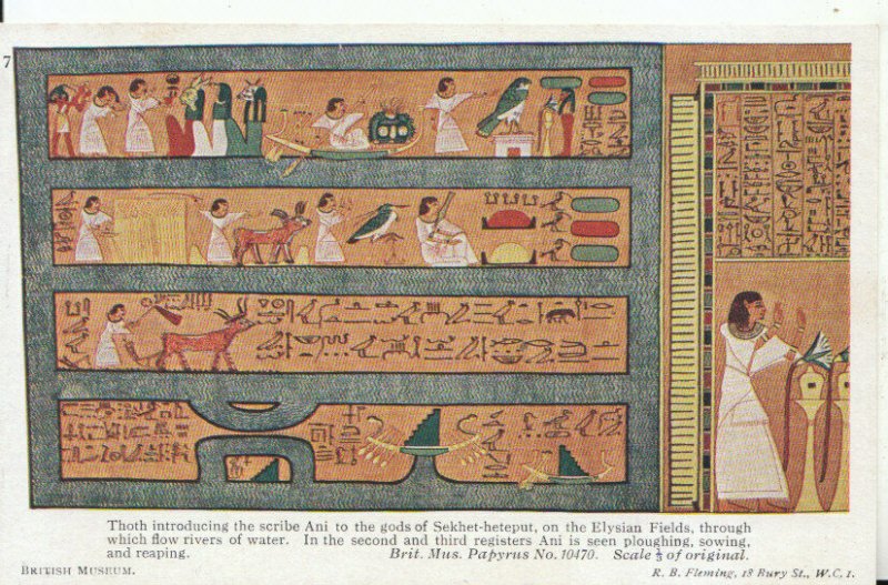 Egyptian History Postcard - British Museum Papyrus - Ref 16795A