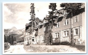 RPPC LAKE LOUISE, Alberta Canada ~ View of DEER LODGE c1940s Cars Postcard