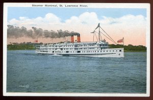 h208 - Steamer MONTREAL Postcard 1920s St. Lawrence River