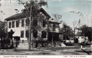 SPRINGFIELD ILLINOIS ABE LINCOLNS HOME~B S BENNETT PUBL~PHOTOETTE POSTCARD 1910s