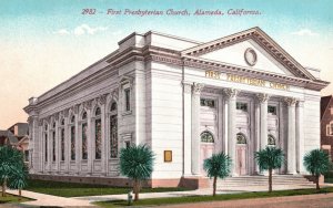 Vintage Postcard 1910's First Presbyterian Church Alameda California Religious