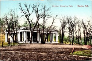 Pavilion Riverview Park Omaha Nebraska NE Antique Postcard VTG UNP Vintage 