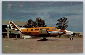 Airplanes~Chaparrel Airlines Beechcraft B-99 Airliner@ Airport~Vintage Postcard
