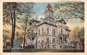 Newark Ohio birds eye view county court house antique pc Y15432