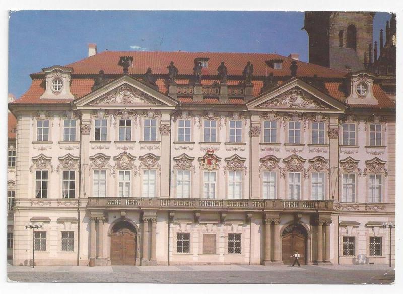 Czech Republic Praha Prague Kinsky Palace 1993 Postcard 4X6