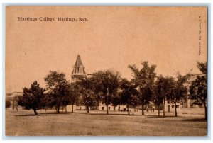 1940 Hastings College Exterior Building Field Hastings Nebraska Vintage Postcard 