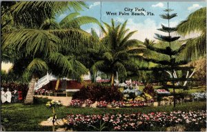 City Park, West Palm Beach FL Vintage Postcard D75