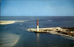 Long Beach Island New Jersey Barnegat Lighthouse #2 c1950-60s Vintage Postcard