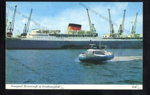 UC305 - Union Castle Liner & SRN5 Hovercraft - postcard