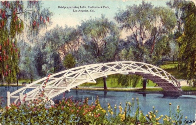 HOLLENBECK PARK LAKE BRIDGE LOS ANGELES, CA 1917