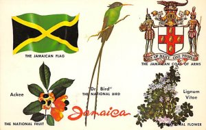 Jamaica Flag, Fruit, Bird, Coat of Arms, Flower Jamaica Unused 