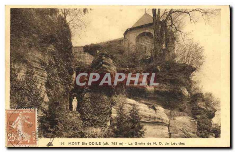 Old Postcard Mont Sainte Odile The Grotto of Our Lady of Lourdes