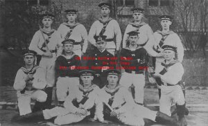 German Navy, RPPC, Torpedo Division Sailors in Uniform, Kiel Germany 1910 PM