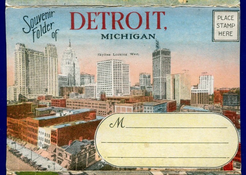 Detroit Michigan mi Fort Motor Co White Star Docks Steamers postcard folder