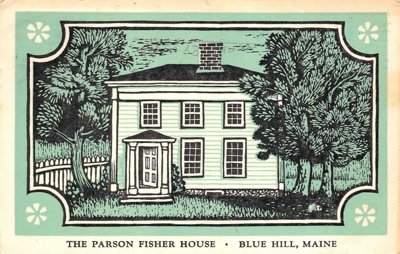 Blue Hill Maine 1960 Postcard The Parson Fisher House