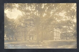 RPPC MANCHESTER IOWA HIGH SCHOOL BUILDING VINTAGE REAL PHOTO POSTCARD