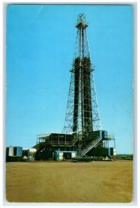 c1960 Oklahoma's Deepest Oil Well Helmerich Payne Rig Elk City Oklahoma Postcard