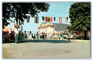 Crowded People Scene At The Ohio State Fairgrounds Columbus OH Vintage Postcard