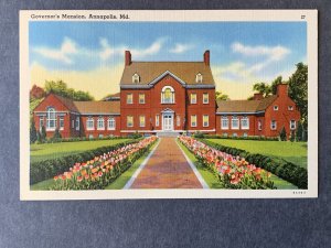 Governor's Mansion Annapolis MD Linen Postcard H2233081854