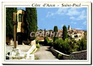 Postcard Modern French Riviera Saint Paul General view at the bottom the Medi...