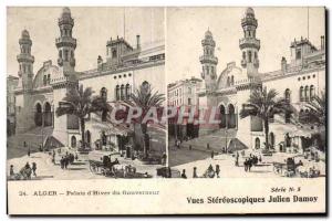 Map Stereoscopic -Algiers - Winter Palace in Governeur - Old Postcard