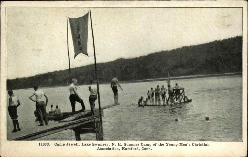 Camp Jewell Lake Swanzey NH YMCA Summer Camp Hartford CT Postcard