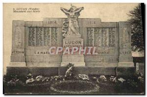 Old Postcard Lucon Monument Aux Morts Army