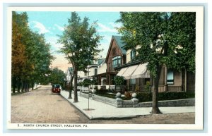 1914 Car Parked at the North Church Street, Hazleton, Pennsylvania PA Postcard